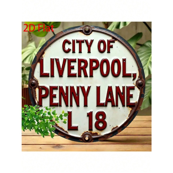 CIFbuy复古圆形金属装饰牌 利物浦便士巷复古设计(TikTok、temu下自提)-7