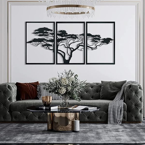 CIFbuy三件套生命树铁制墙面装饰 现代客厅卧室办公室灵性装饰(TikTok、temu下自提)-3