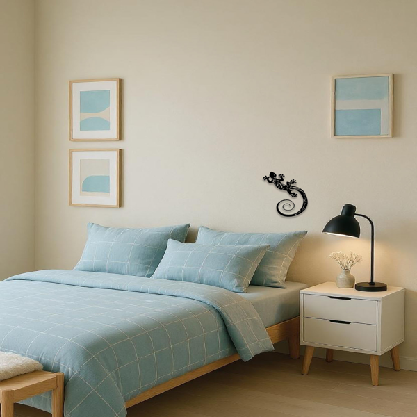 CIFbuy创意金属蜥蜴壁饰 现代几何墙面雕塑 手工家居装饰礼物（TikTok、temu下自提）-1