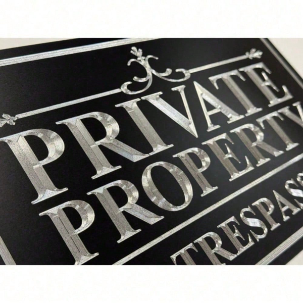 CIFbuy私人财产禁止进入标志 反光金属标牌 12x8英寸 室外警示牌 (TikTok、temu下自提)-8