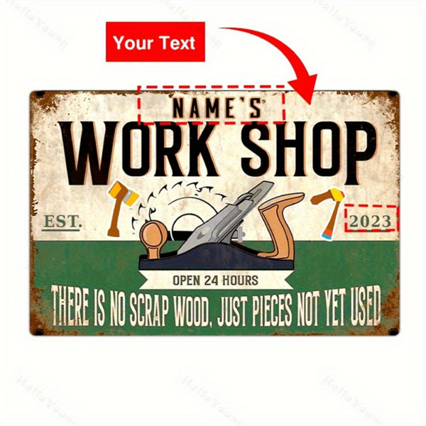 CIFbuy订制雕刻金属牌木工机械复古墙饰标牌车库车间礼物(TikTok、temu下自提)-1