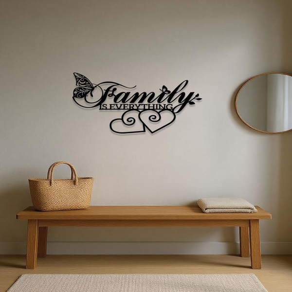 CIFbuy家庭就是一切金属标志简约墙壁艺术客厅卧室装饰 TikTok temu下自提-2