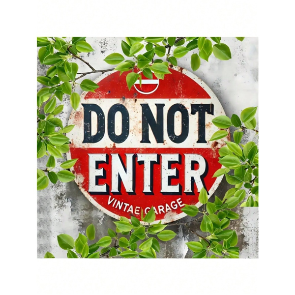 CIFbuy复古禁止进入标志车库酒吧墙面装饰圆形金属标牌（TikTok、temu下自提）-7