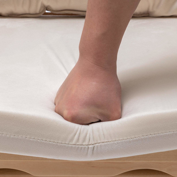 摇椅替换坐垫（含储物袋），5件装 柔软天鹅绒加厚款 可水洗防滑设计 通用型适用于摇椅 米色-9