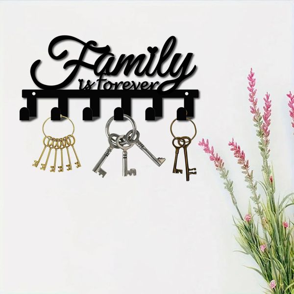 CIFbuy现代壁挂式钥匙储物架带置物板简约家居玄关收纳神器（TikTok、temu下自提）-6