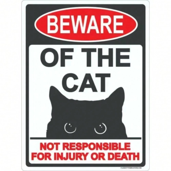 CIFbuy金属猫警示牌 庭院室内装饰标牌（TikTok、temu下自提）-3