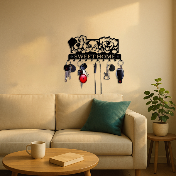 CIFbuy哥特风墙面挂钩套装 复古工业风格壁挂收纳架 厨房浴室玄关卧室多用挂衣钩(TikTok、temu下自提)-4