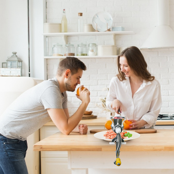 （自提可发加拿大，temu&tk下自提单）人体工学手柄手动绞肉机，家用多功能灌肠压面一体机，铝合金材质台式夹固款，易拆卸清洗-12