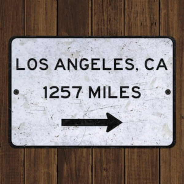 CIFbuy洛杉矶定制城市距离标识牌 个性化纪念品旅游礼品金属复古牌(TikTok、temu下自提)-5