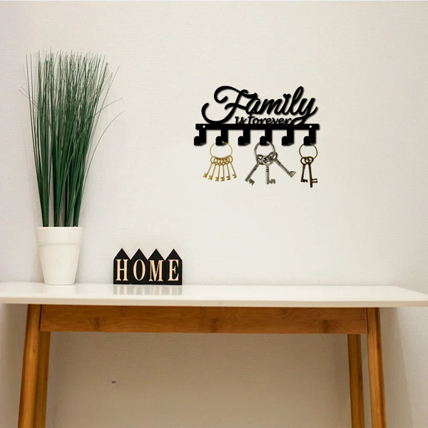 CIFbuy现代壁挂式钥匙储物架带置物板简约家居玄关收纳神器（TikTok、temu下自提）-1