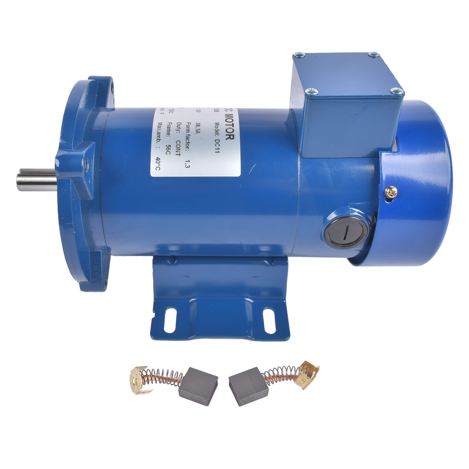 Electric Motor 1/2HP, 1750RPM General Purpose Motor, DC Motor 12V 56C Frame TEFC view 2