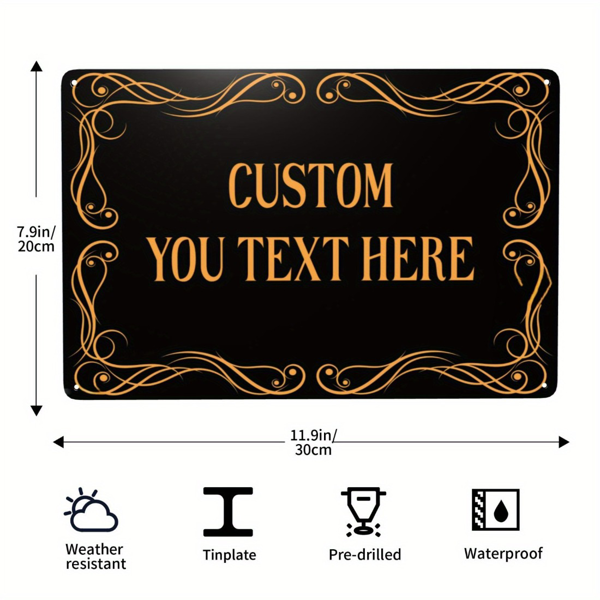 CIFbuy个性化定制户外金属标牌 黑色蕾丝设计 交通安全警示标志 8x12英寸(TikTok、temu下自提)-3