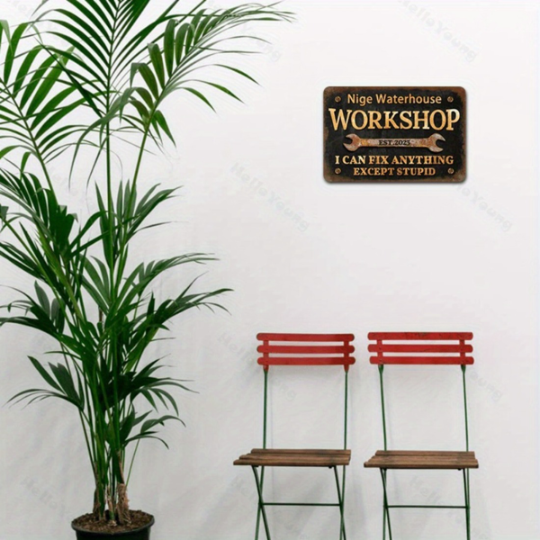 CIFbuy定制金属车间标志牌个性化文字与年份现代风格多用途墙饰免电源礼品(TikTok、temu下自提)-7