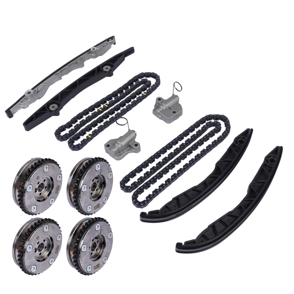 正时链条套装 Timing Chain Kit w/ Tensioner Guide & Phaser Replacement for Ford F-150 Edge Fusion, Lincoln Continental 2.7L V6-4