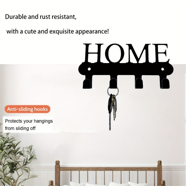 CIFbuy防锈铁制壁挂钥匙收纳架 简约玄关组织器 TikTok、temu下自提-4