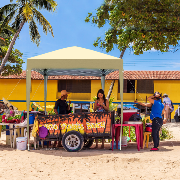 6.5X6.5FT 卡其色 4围(2围2门)  折叠棚 210D牛津布 白色喷塑钢管 配拎包-16