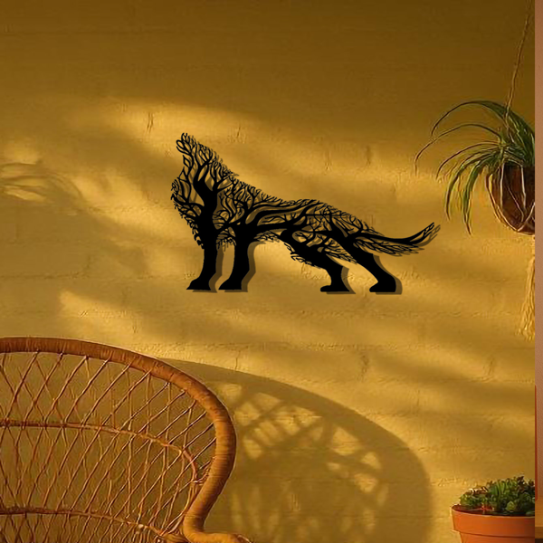 CIFbuy哥特狼嚎铁制墙饰 立体艺术雕塑 客厅书房办公室装饰(TikTok、temu下自提)-2