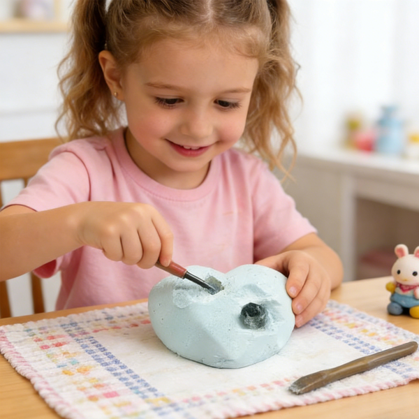 情人节儿童礼物 - 24 件装爱心化石，教育玩具，适合男孩女孩幼儿课堂交换活动、学校活动、派对礼物-1