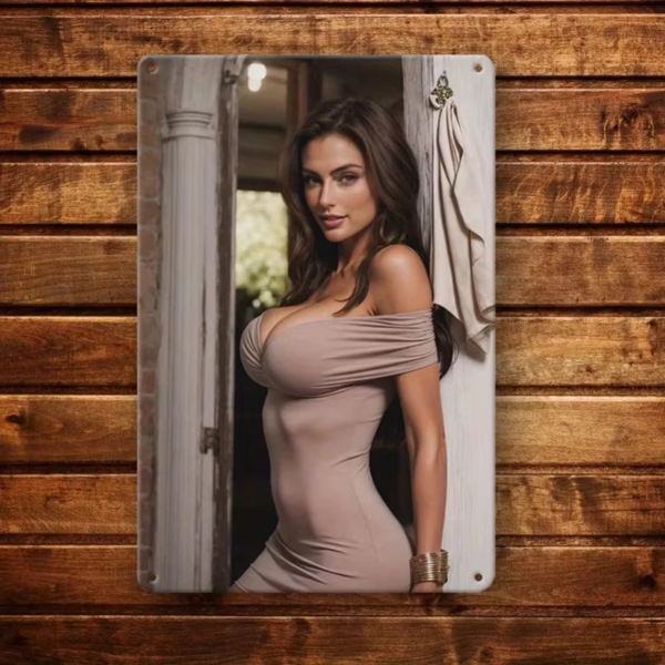 CIFbuy复古火焰金属墙面装饰艺术品 优雅弯曲女性轮廓家居酒吧咖啡馆装饰（TikTok、temu下自提）-1