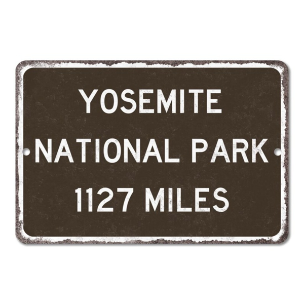 CIFbuy优胜美地国家公园定制距离标牌 个性化纪念品金属复古路牌复制品墙饰(TikTok、temu下自提)-2