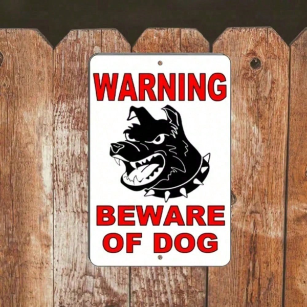 CIFbuy犬类警示牌 庭院安防金属牌 万圣节装饰 TikTok、temu下自提-8