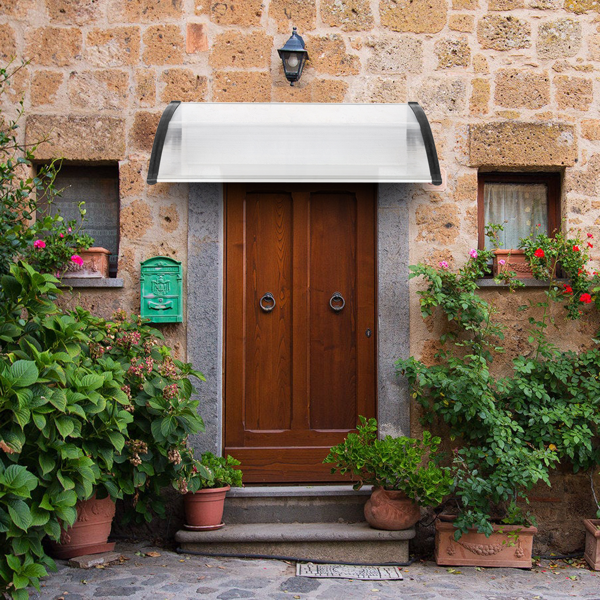 【同款编码：45171439】120*80cm 透明板黑色支架 雨篷 塑料支架 阳光板 前后铝条 英国-15