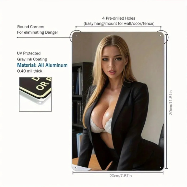 CIFbuy复古简约女性肖像铝制装饰墙画 客厅卧室办公室优雅女郎艺术（TikTok、temu下自提）-3