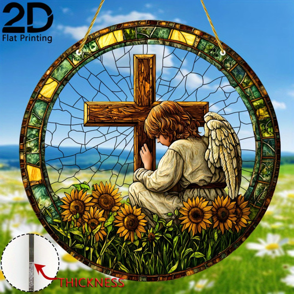 CIFbuy亚克力窗饰 彩色阳光捕手 十字架花园家居装饰生日礼物 (TikTok、temu下自提)-4