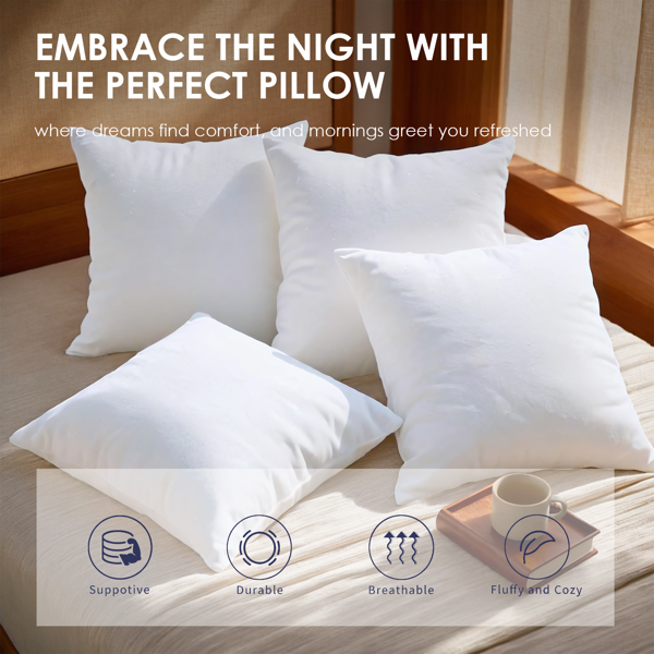这套两只装22英寸白色抱枕芯，采用高密度聚酯纤维填充，蓬松饱满不易变形。加大尺寸带来更舒适的倚靠体验，无论是沙发休闲还是床上阅读都能提供完美支撑。无枕套设计让您自由搭配家居风格，是提升居家品质的理想选择。-8