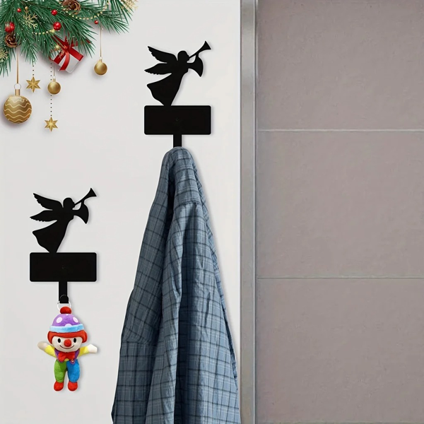 CIFbuy现代农庄天使喇叭设计重型壁挂挂钩 多功能玄关收纳架（TikTok、temu下自提）-5