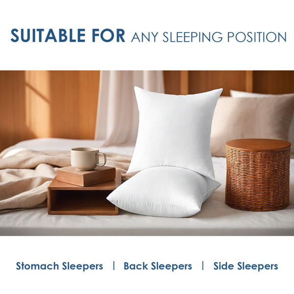 22英寸方形抱枕芯套装，兼具美观与实用性。饱满的造型能完美展现枕套的设计感，同时提供舒适的支撑功能。白色基础款易于搭配，适合放置在沙发、床铺或休闲椅等多种场景。-1