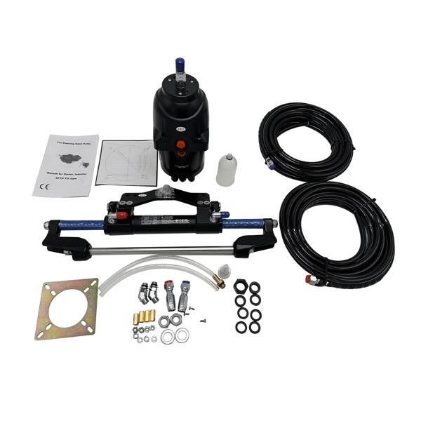 液压方向舵机套件 Marine Hydraulic Steering System w/ Hydraulic Cylinder HK6400TC for Outboard Boat-5