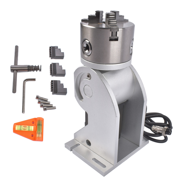 旋转轴 Lathe Rotary Chuck D80 360° Rotary Marking For Carving Engraving Marking Machine-6