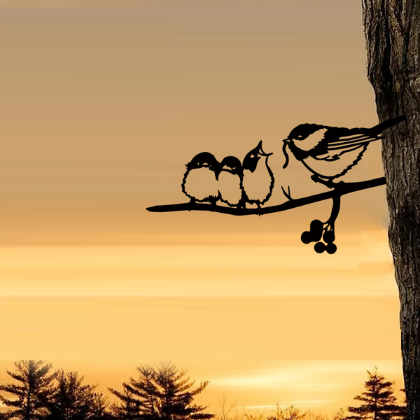 中文标题：CIFbuy复古麻雀墙面装饰 铁制花园庭院艺术雕塑 耐候户外庭院装饰礼物（TikTok、temu下自提）-6