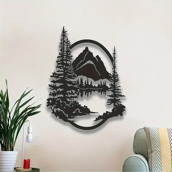 CIFbuy复古生命树铁墙艺术户外室内大型森林景观壁画现代花园庭院装饰 (TikTok、temu下自提)-4