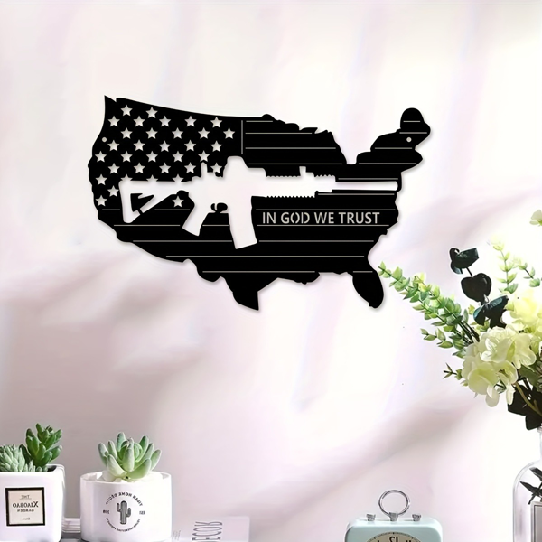 CIFbuy复古做旧美国国旗金属墙面装饰铁制挂件(TikTok、temu下自提)-8