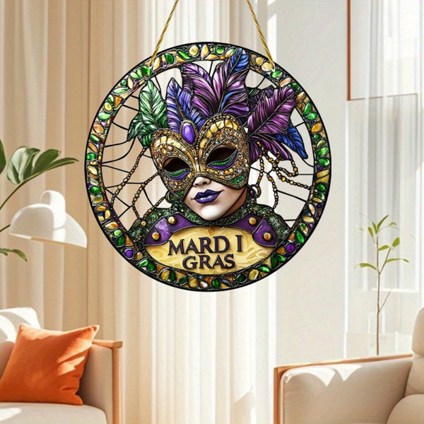 CIFbuy多彩太阳捕捉器悬挂装饰亚克力面具玻璃效果室内花园门廊节日场景装饰礼品 (TikTok、temu下自提)-7