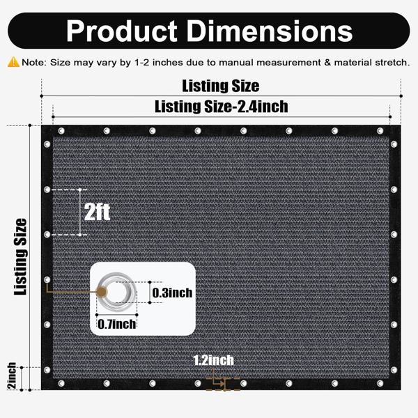 XISHAN 6'X12' 深灰色HDPE花园网-4