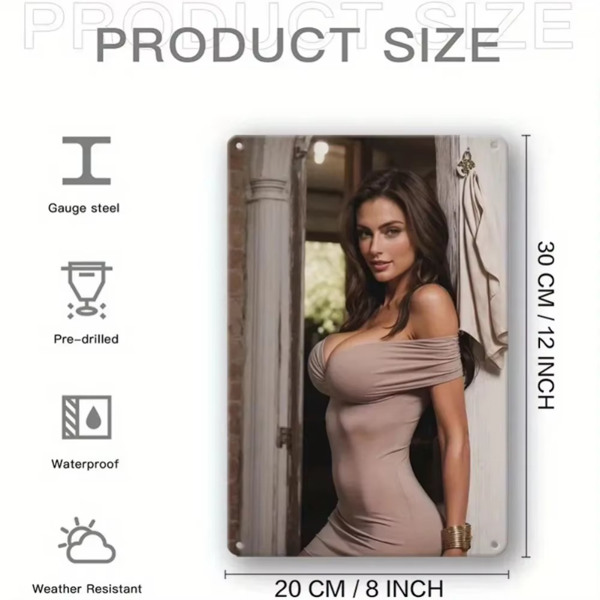 CIFbuy复古曲线女性火焰铝艺术墙装饰家居酒吧车库咖啡厅安装便捷(TikTok、temu下自提)-3