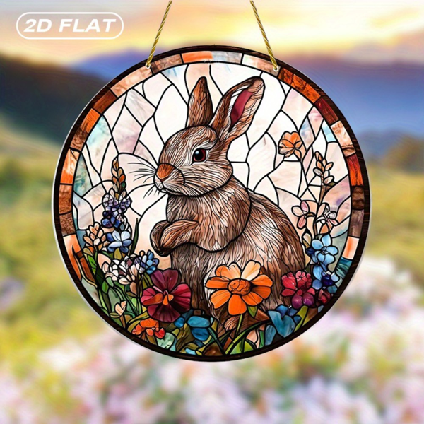 CIFbuy透光挂饰亚克力花卉兔子房间窗户装饰生日礼物（TikTok、temu下自提）-1