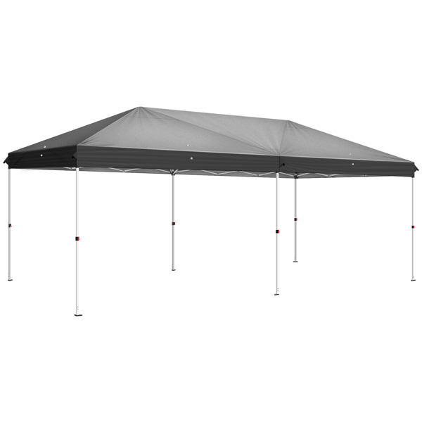 10X20FT 深灰色 6面纱网(6门) 折叠棚 210D牛津布 28/22MM脚管 10X20MM交叉杆(加中间塑料件) 白色喷塑铁管 配拎包-3