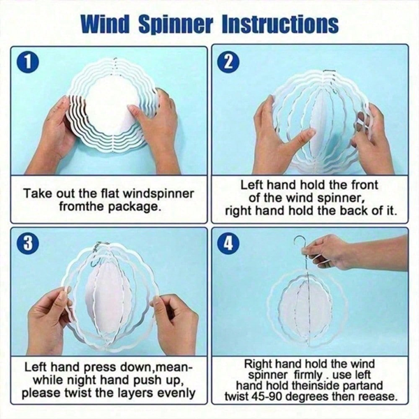 CIFbuy缤纷10英寸蓝紫色金属曼陀罗风动装饰 户外庭院墙面艺术禅意风铃(TikTok、temu下自提)-9