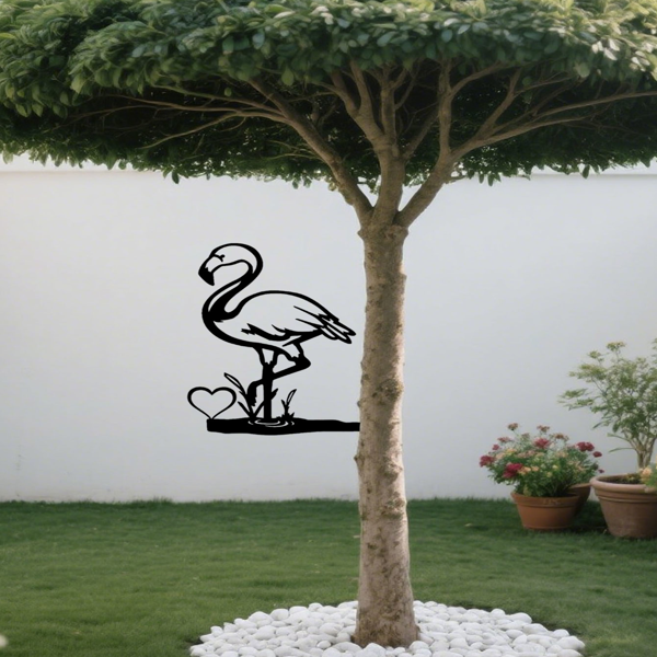 CIFbuy复古火烈鸟墙面艺术装饰铁制户外庭院花园挂饰(TikTok、temu下自提)-6