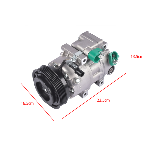 空调压缩机 A/C Compressor with Clutch Fits for Hyundai Sonata Kia Optima Sedan 2.4L L4 2009-2010 Silver 1Pc-5