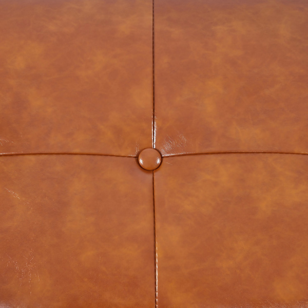 现代 PU 皮革沙发｜可调节倾斜靠背簇绒沙发｜木脚+金属支撑脚客厅休闲沙发-16