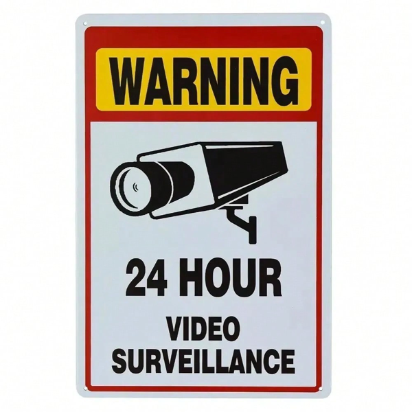 CIFbuy带摄像头监控禁止闯入标志美观家居金属墙装饰(TikTok、temu下自提)-1