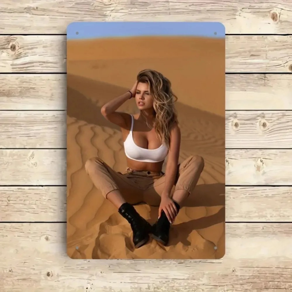 CIFbuy男士空间铝制装饰牌 性感女郎墙面海报 酒吧咖啡厅办公室车库家居装饰（TikTok、temu下自提）-4
