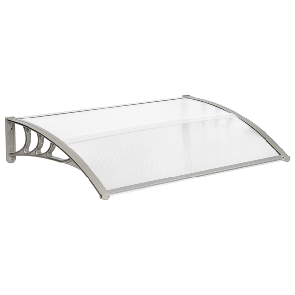 120*80cm 透明板灰色支架 雨篷 塑料支架 阳光板 前后铝条 英国-1