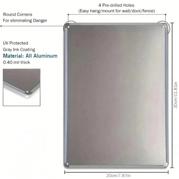 CIFbuy小心有狗金属警示牌 庭院室内安全标志 万圣节装饰品（TikTok、temu下自提）-9