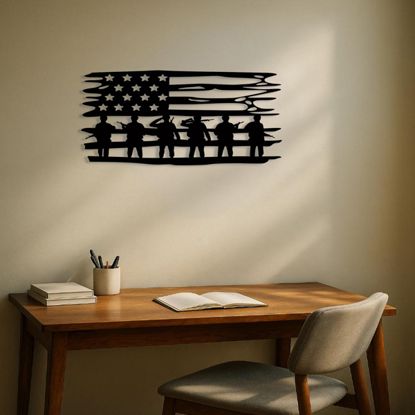 CIFbuy复古美国国旗壁饰 金属星星条纹室内外装饰墙画(TikTok、temu下自提)-1